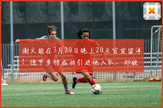 谢文能在3月29日晚上20点官宣留洋！德甲多特成功引进他入队，却被辟谣是假消息_林良铭_国足_比赛